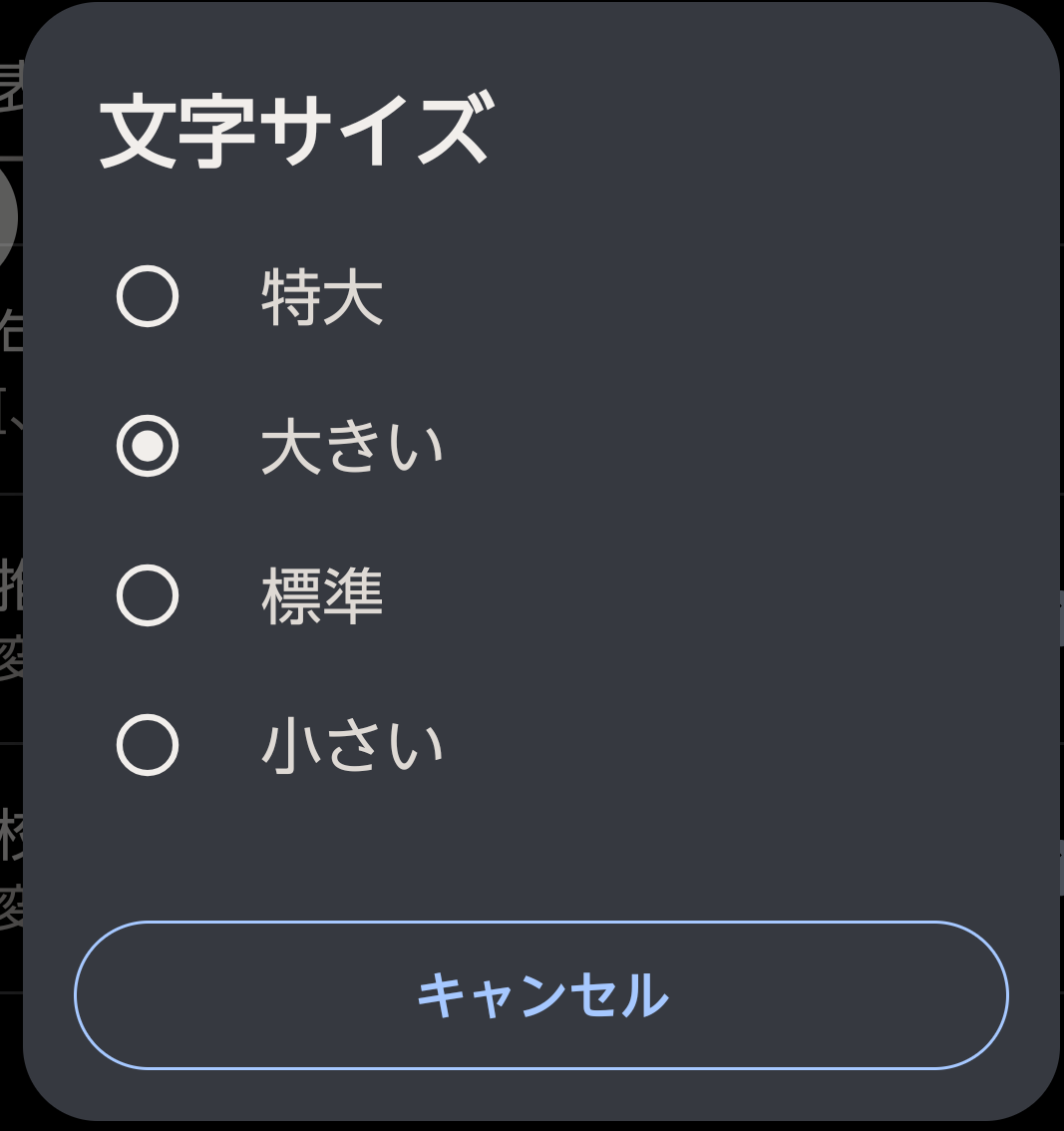 文字サイズ変更画面２